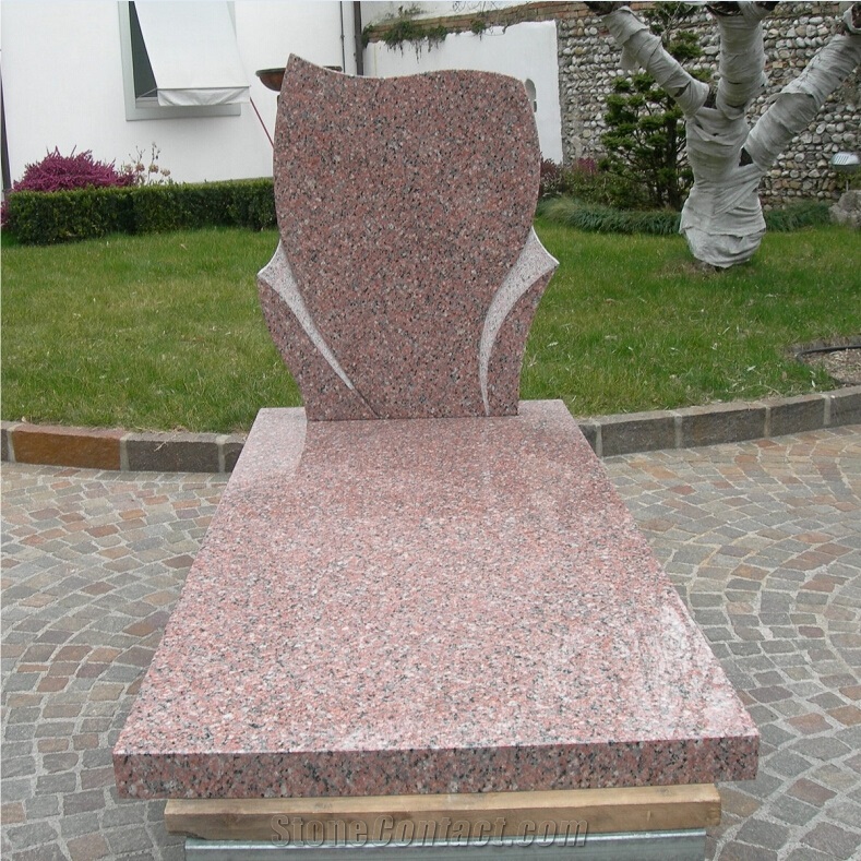 Pink Granite Headstones Italy Style Monuments