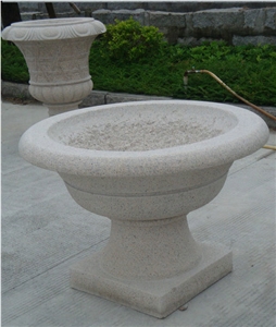 Simple Design China Grey Granite Flower Pots for Garden Decoration