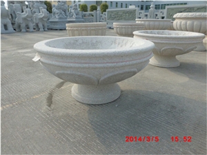Simple Design China Grey Granite Flower Pots for Outdoor Garden