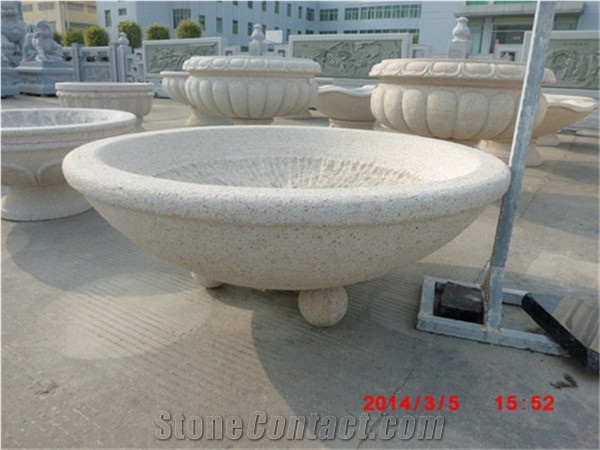 Simple Design China Grey Granite Flower Pots for Outdoor Garden