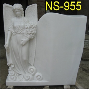 Standing Angel Statue Marble White Monuments