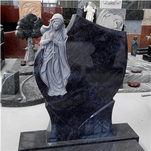 The Madonna Sculpture Design Monuments Bahama Blue Granite Headstones