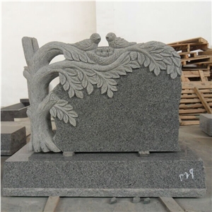 Tree Carving Shape Monuments Grey Granite Tombstones