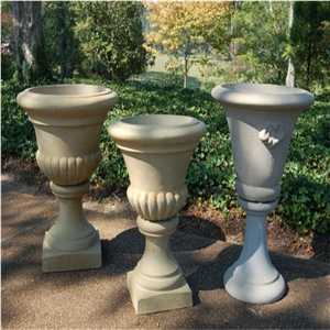 Verona Beige Marble Western Design Planter Pots Flower Pots for Exterior Decoration