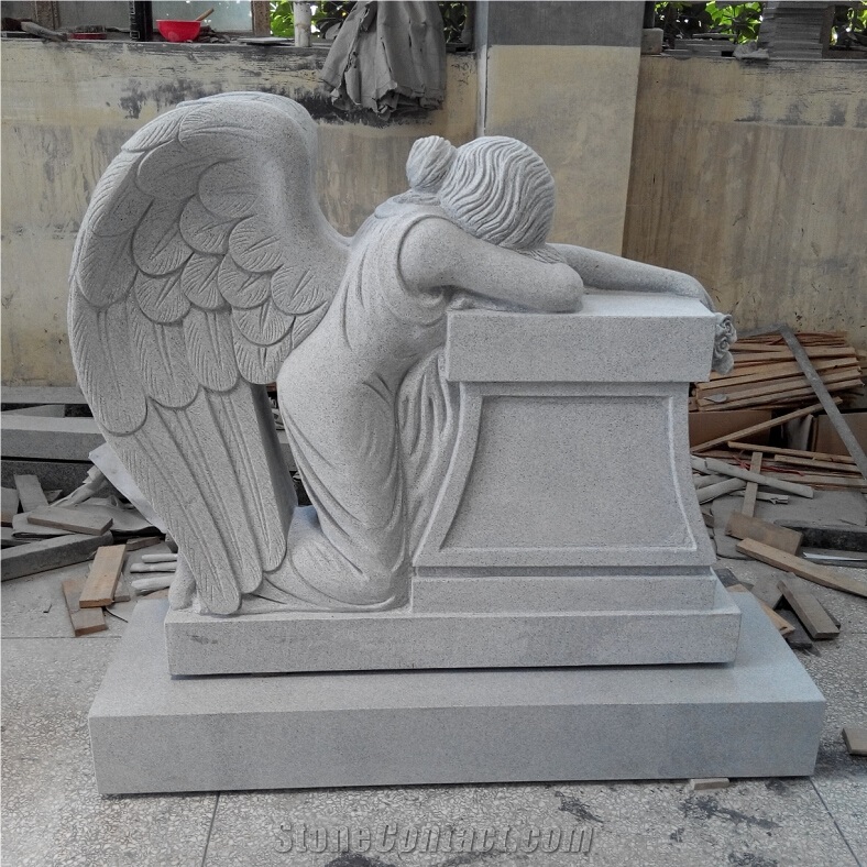 Weeping Angel Headstone Granite Angel of Grief Monument