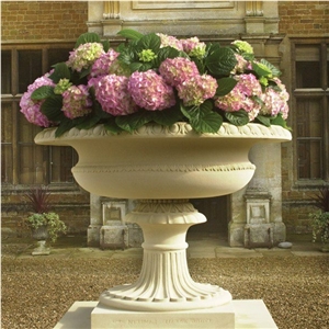 Western Design China Yellow Granite Planter Pots for Park House Decoration
