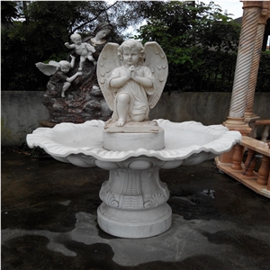 White Marble Figure Sculpture Water Fountain for Exterior Decoration