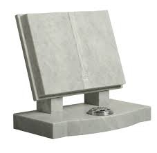 Marble Headstone White Monument Book Shape