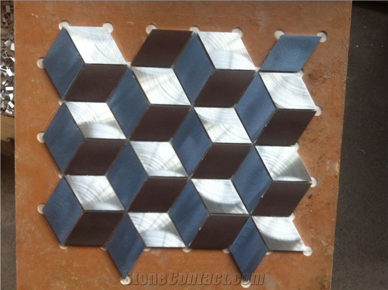 Aluminium Hexagon,Random Strips, Metal Mosaics