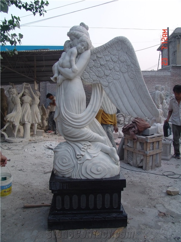 Angel Sculpture,Angel Carving,Marble Angel Carving,White Marble Sculpture,Multicolor Marble Human Sculptures & Statues, Western Style Sculpture, Design Various Of Style Sculptures & Statues