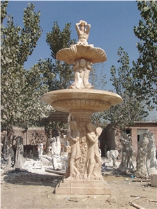 Beige Garden Sculpture Fountain