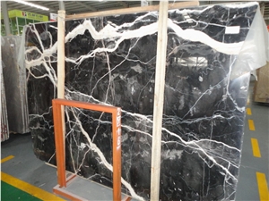 Black Rose Marble Slabs & Tiles, China Black with White Vein Marble