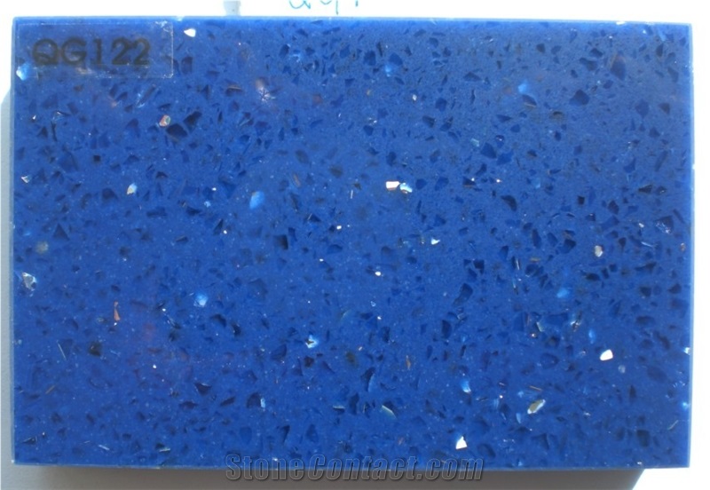 Blue Quartz Stone Tiles & Slabs, Artificial Quartz, Manmade Quartz Stone