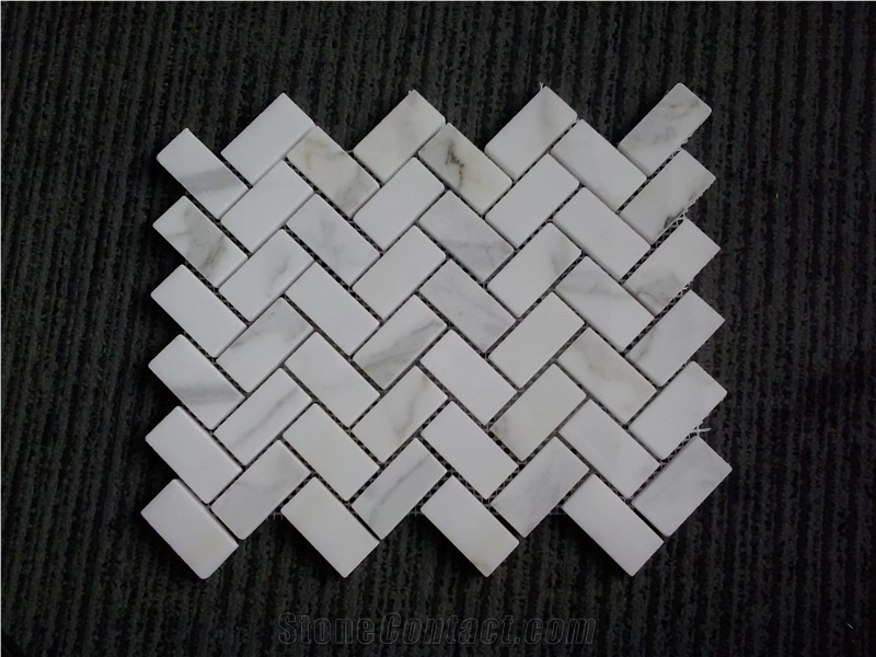 Calacata White Marble Mosaic,White Marble Wall/Floor Mosaic