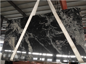 China Black Cosmic Granite Slabs & Tiles, Brazil Black Granite