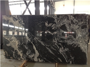 China Black Cosmic Granite Slabs & Tiles, Brazil Black Granite