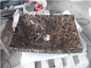 China Brown Marble Vanity Top, Brown Marble Sinks & Basins