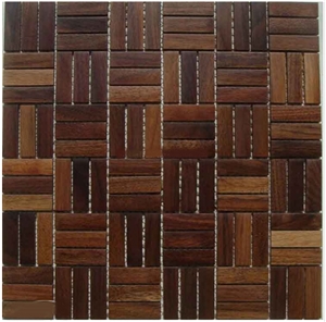 China Brown Wood Marble Mosaic