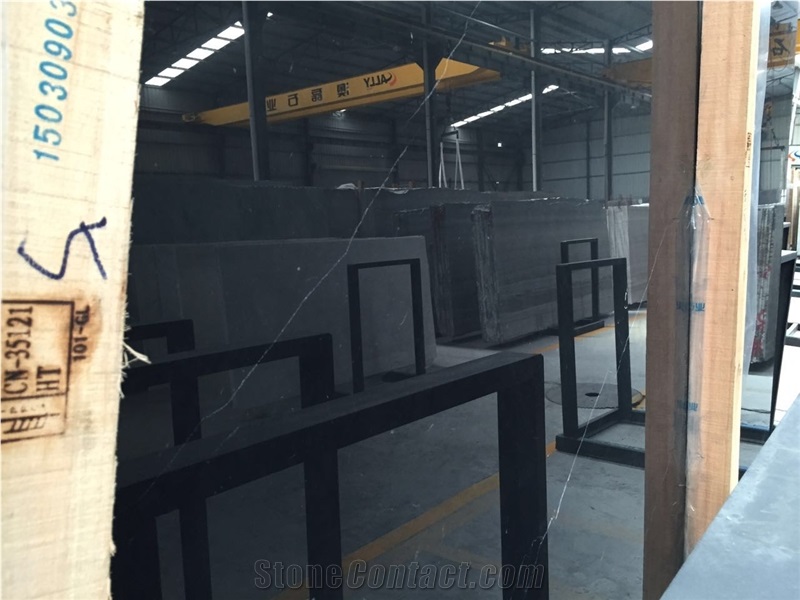 Chinese Marble Nero Marquina Slabs & Tiles, China Black Marble