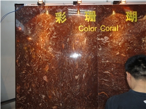 Chinese Red Marble Tiles ,Coor Coral Big Slabs