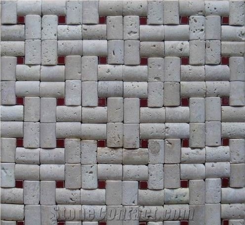 Chinese Travertine Mosaic, Travertine Mosaic Tiles
