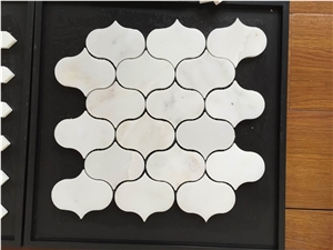 Chinese White Marble Mosaic Tile Polished Floor