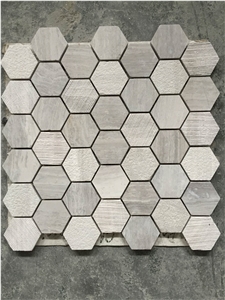 Chinese White Marble Mosaic Tile Polished Floor