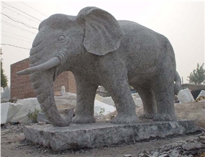 G654 Granite Elephant Sculpture,Elephant Granite,Wellest Animal Sculpture & Statue, Handcarved White Elephant Sculpture,White Marble Sculpture,Natural Stone Carving