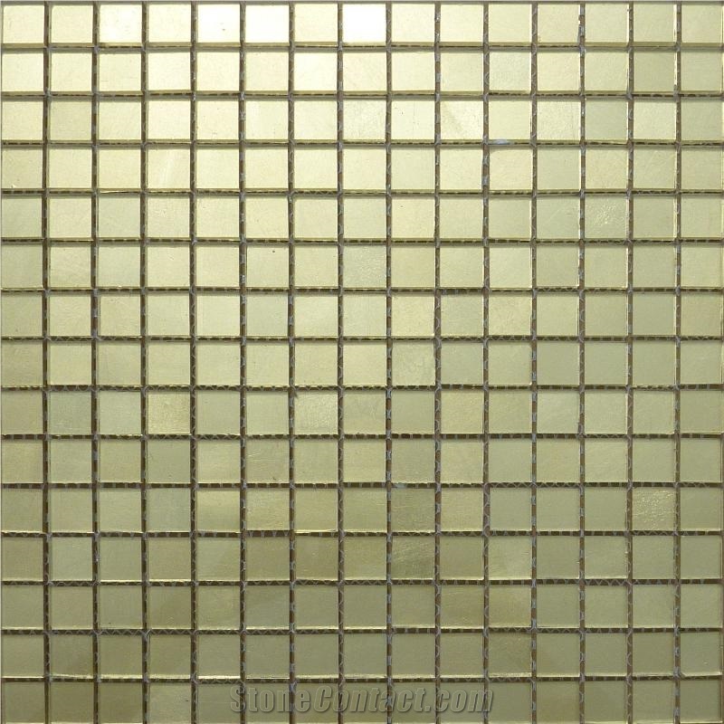 Golden Glass Mix Marble Mosaic Pattern