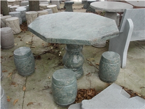 Green Marble Garden Bench & Table,Marble Table Sets