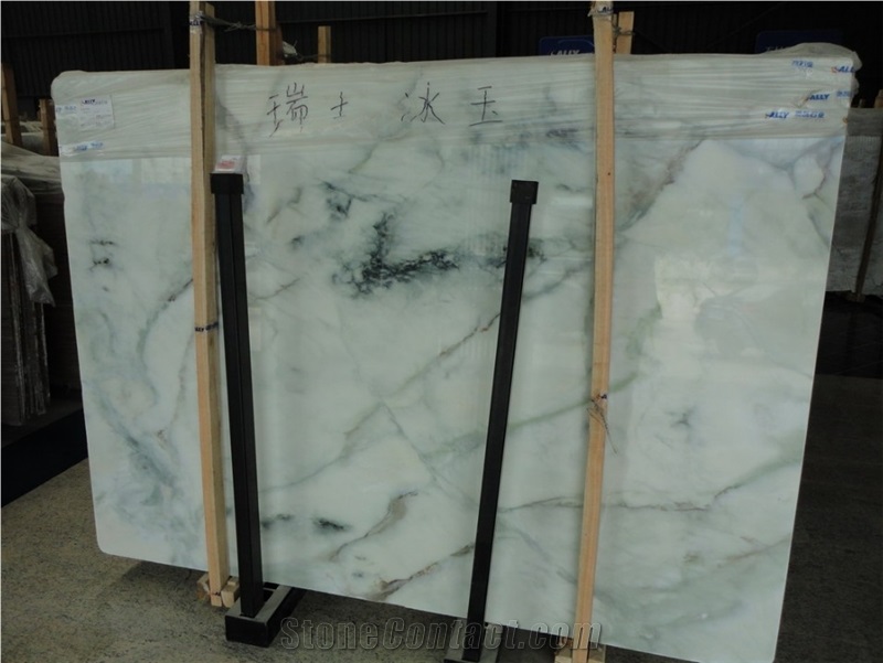 Ice Jade White Marble Slabs & Tiles, China Light Green Marble