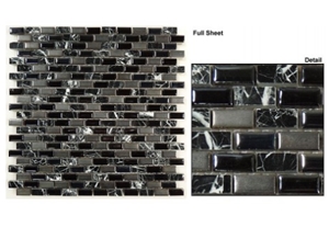 Nero+Galss+Metal Linear Mosaics Polished