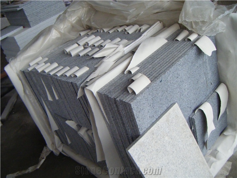 Padang G654 China Dark Grey Granite Floor Covering Tiles ,Wall Tiles, Sandblasted Black Granite Tiles