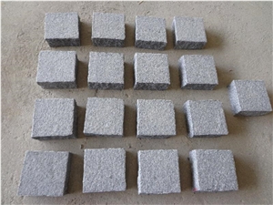 Polished Padang G654 China Dark Grey Granite Cubestone,Palisade,Paving Stone,Cube Stone with Net