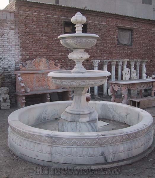 White Marble Water Fountain,Wellest Exterior Water White Marble Fountain,Garden Fountain,Carved Sculpture Fountain