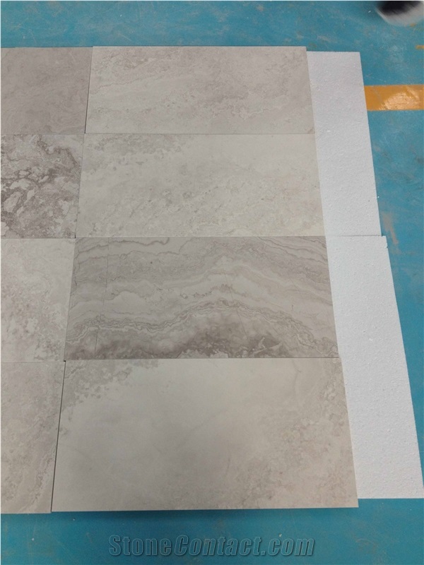 White Wooden Marble Thin Tile,Cross Cut, China Marble Slab and Tile