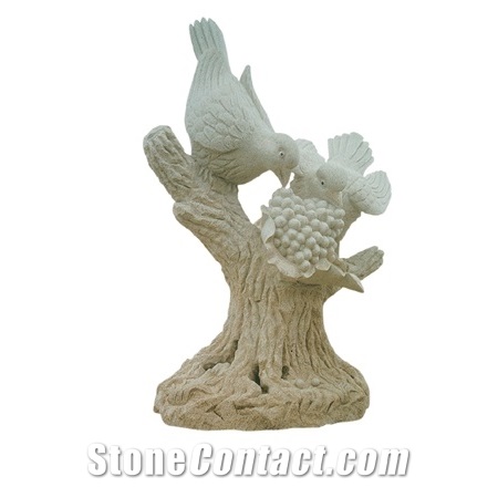 China G682 Yellow Granite Landscape Cute Animal Sculpture, Natural Stone Handcarved Garden Decoration Statues Squirrel