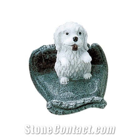 Granite Dog Sculptures Hand-Carved,Natural Stone Animal Statues