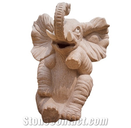 Handcarved Sculptures Elephant,Granite G681 Carvings Animal Statue