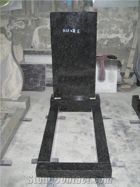 Shanxi Black Monument Square Upright Headstones,Fengzhen Black Tombstones,Absolute Cemetery Gravestone