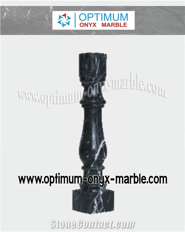 Marble Balustrade - Jet Black, Black Pakistan Marble Balustrade