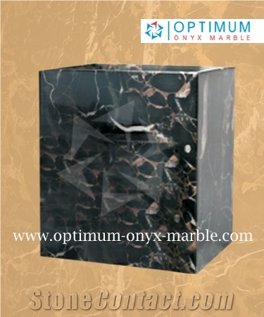 Marble Bathroom Accessories - Black and Gold Marble Tissue Paper Holder