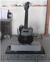 Absolute Black Granite Guitar Headstones/Monuments