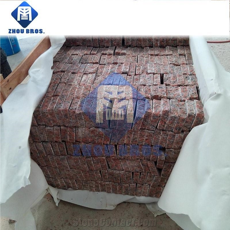 Chinese Red Granite Maple Red Cube Stone/Kerbstone for Landscape