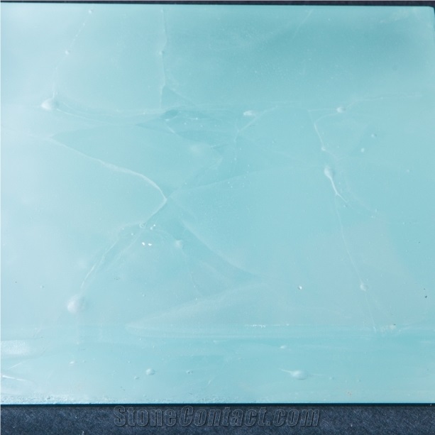 China Blue Artificial Stone Melt Crytstal Jade Stone Tiles & Slabs for Furniture