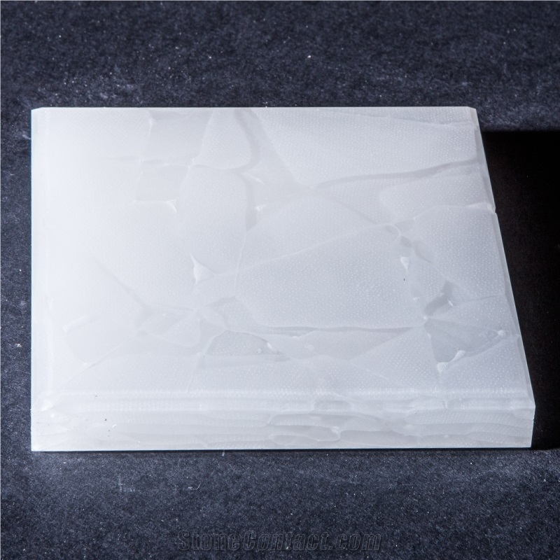 Melt Crystal Jadetranslucent Decorative China White Artificial Onyx Tiles & Slabs for Bath Tops