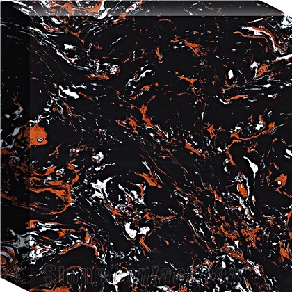 China Artificial Black Marble Tiles & Slabs