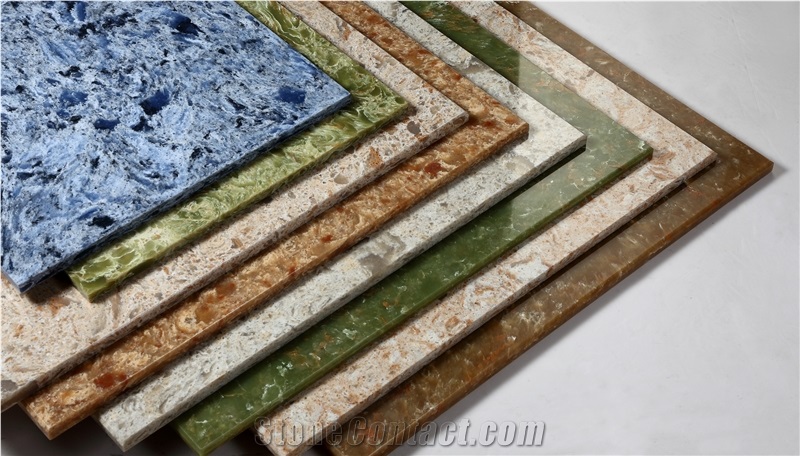 Onyx Green Quartz Stone Tiles for Kithcen Worktops Bench Tops Cambria Color