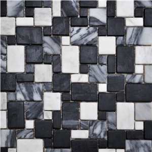 Opus Pattern Marble Mosaic - San Remo