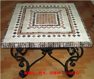 Marble Mosaic Madellion Table Tops, Desk Tops